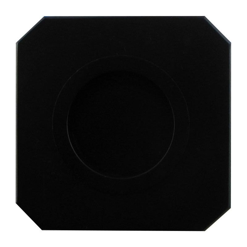 Set pour porte coulissante tire-doigt + poignée cuvette carrée finition noir  mat avec trou de
